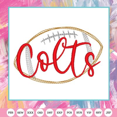 colts football embroidery design